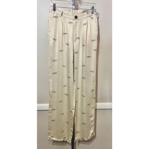 Knot Sister Pants - ☀️Knot Sister Animal Print High Rise Wide-Leg Trouser Pants Cream Women's NWT